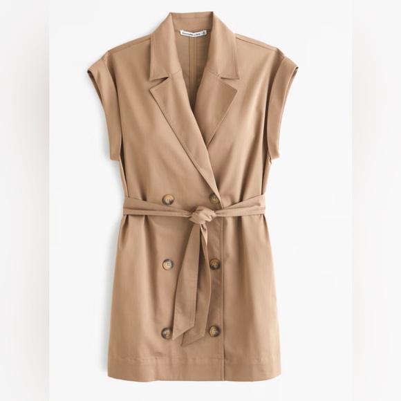 NWT Abercrombie Mini Trench Dress, L - Picture 3 of 8